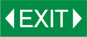 Leder Emergency Exit Sign
