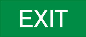 Leder Emergency Exit Sign